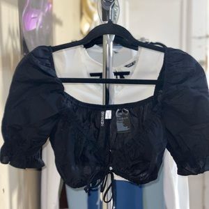 Womens Size M H&M Black going out crop top